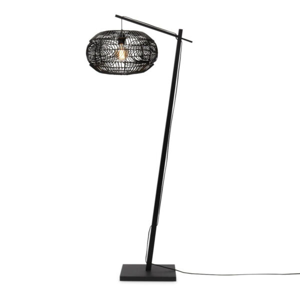 Bohemian vloerlamp zwart bamboe/rotan GOOD&MOJO Madeira