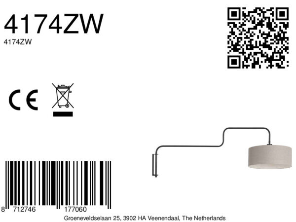 Grijze trendy metalen wandlamp Steinhauer Bloeba - Image 13