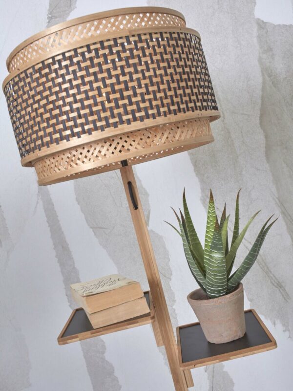 Bamboe vloerlamp boheems naturel zwart GOOD&MOJO Bhutan - Image 6