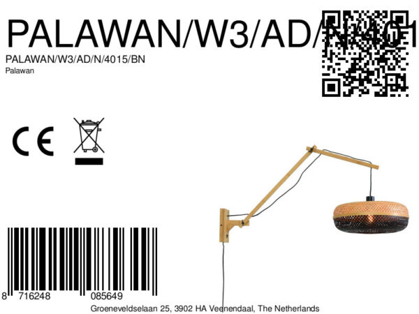 Bamboe boheemse wandlamp naturel zwart GOOD&MOJO Palawan - Image 10