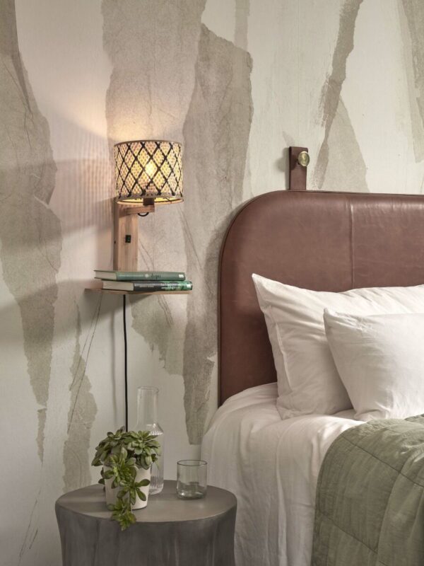 Naturel zwart bamboe wandlamp boheems GOOD&MOJO Java - Image 5