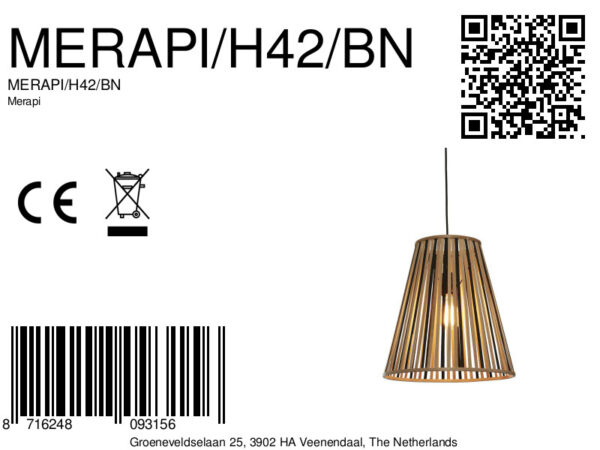 Conische bamboe hanglamp naturel/zwart L GOOD&MOJO Merapi - Image 11