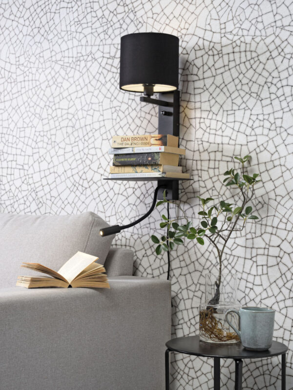 Moderne zwart katoen metalen wandlamp It's About RoMi Florence - Image 5