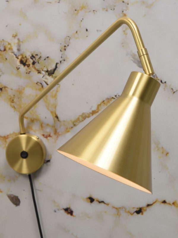 Retro wandlamp trechterkap goud It's About RoMi Lyon - Image 3