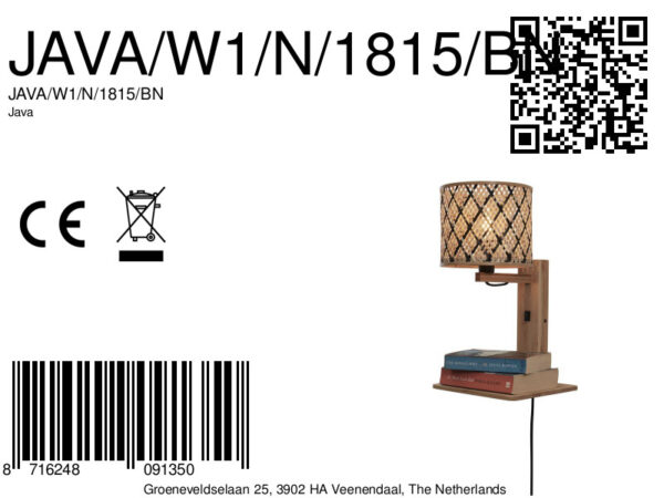 Naturel zwart bamboe wandlamp boheems GOOD&MOJO Java - Image 8