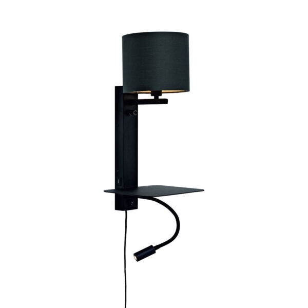 Moderne zwart katoen metalen wandlamp It's About RoMi Florence