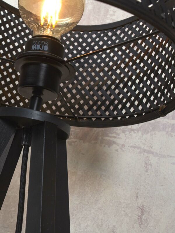 Zwarte bohemian vloerlamp bamboe GOOD&MOJO Java - Image 3