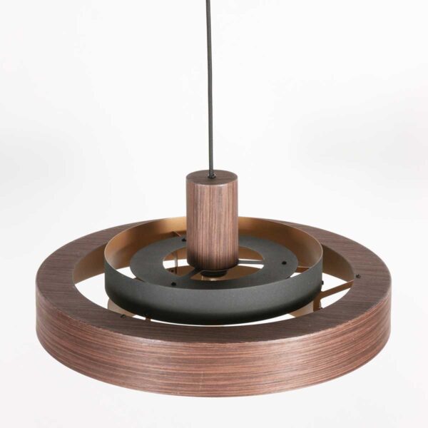 Ronde houtkleurige retro hanglamp Anne Lighting Flinter - Ø50 cm - Image 13