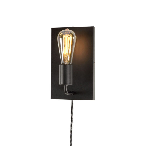 Minimalistische rechthoekige zwarte wandlamp It's About RoMi Madrid