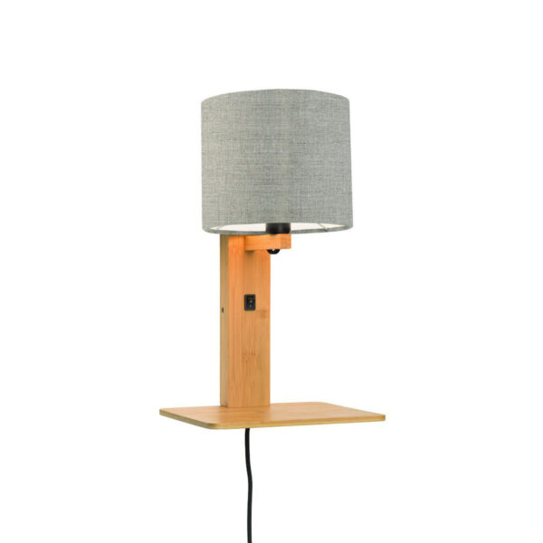 Loodgrijze plateau wandlamp naturel GOOD&MOJO Andes