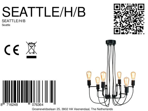Zwarte retro metalen hanglamp It's About RoMi Seattle - Image 8