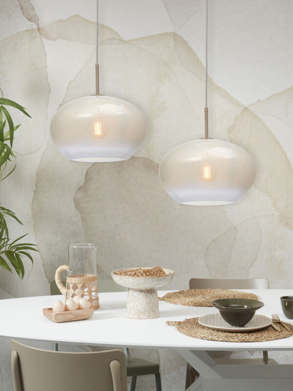 Moderne metaal glazen hanglamp wit It's About RoMi Bologna - Image 9