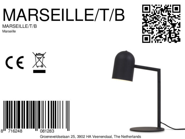 Tafellamp zwart metaal bekervormig It's About RoMi Marseille - Image 9