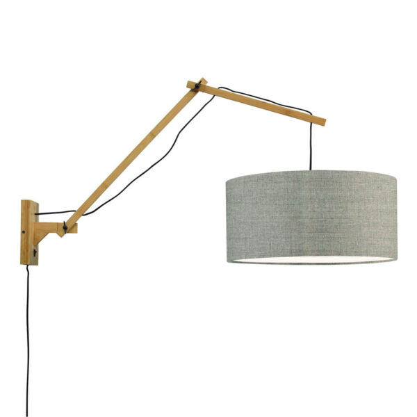 Loodgrijze wandlamp dubbelgewricht breed GOOD&MOJO Andes