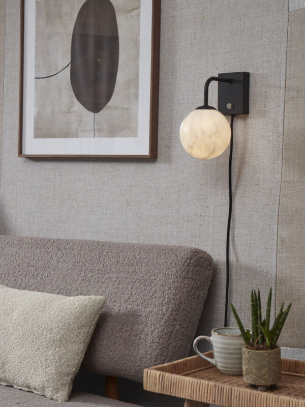 Zwarte wandlamp dessinbol gebogen It's About RoMi Carrara - Image 2