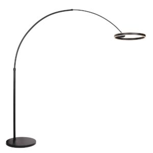 Zwarte moderne metalen vloerlamp Steinhauer Ringlux