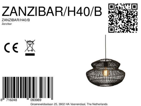Zwarte rotan metalen hanglamp bohemien GOOD&MOJO Zanzibar - Image 11