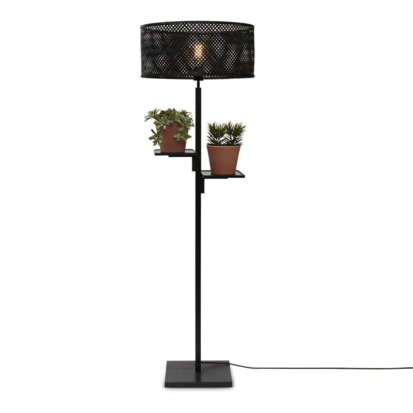 Bamboe zwarte bohemien vloerlamp GOOD&MOJO Java