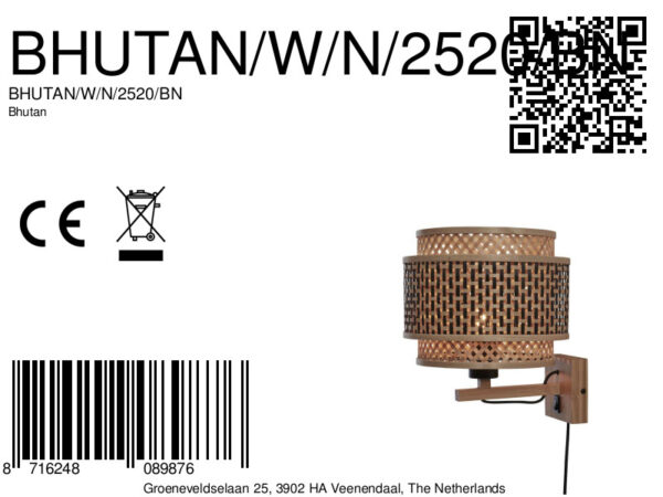 Bamboe bohemian wandlamp zwart naturel GOOD&MOJO Bhutan - Image 7