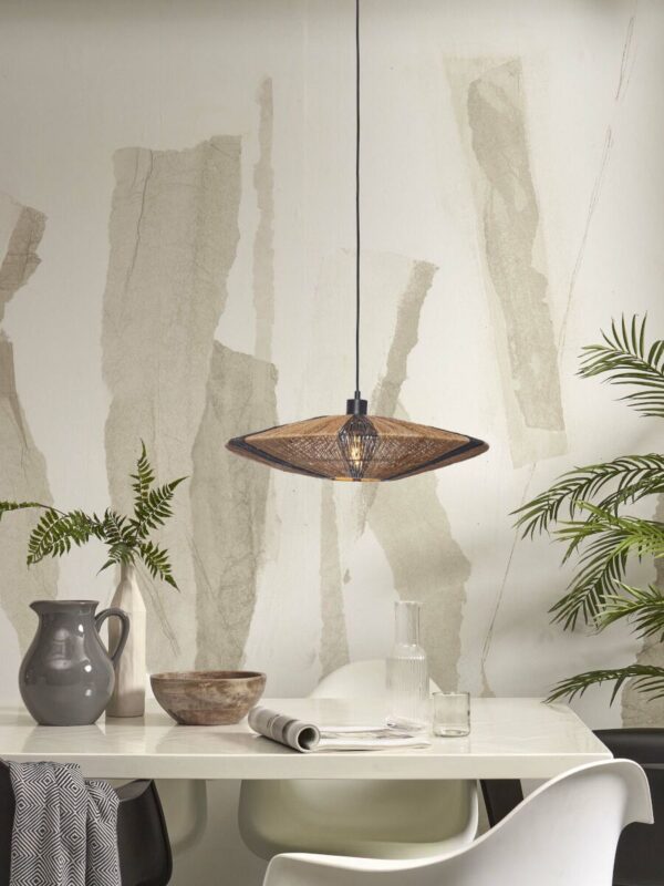 Zwart naturel rieten metalen boheemse hanglamp GOOD&MOJO Iguazu - Image 2