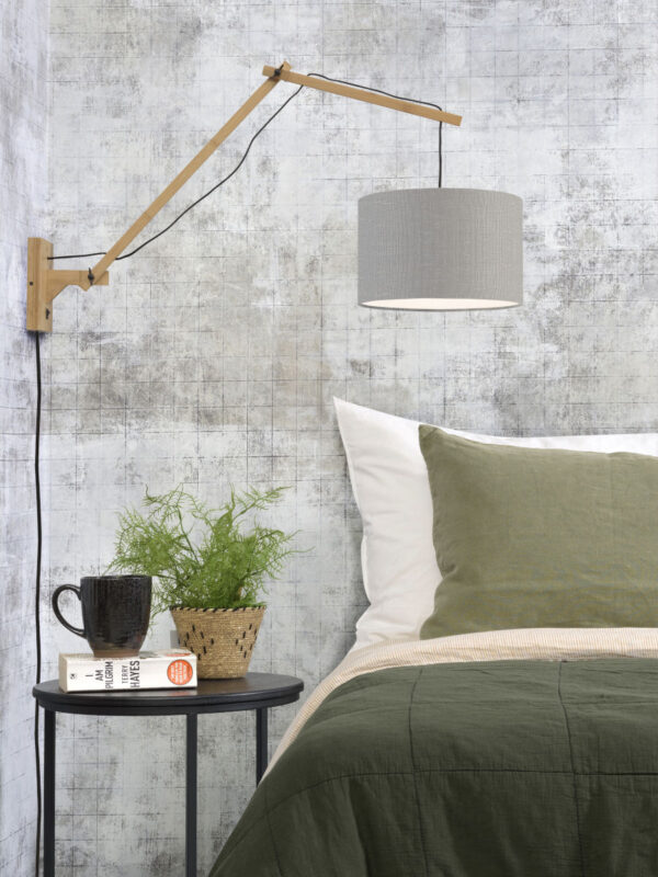Lichtgrijze wandlamp dubbelgewricht naturel GOOD&MOJO Andes - Image 2