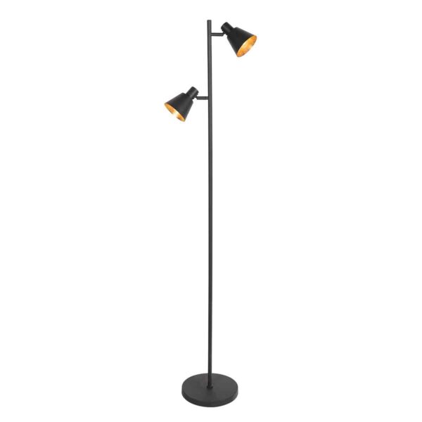 Metalen vloerlamp zwart retro Mexlite Oeroe