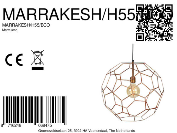 Bronzen rasterkap hanglamp rond L It's About RoMi Marrakesh - Image 7