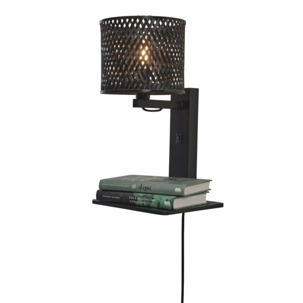 Bamboe zwarte wandlamp bohemian GOOD&MOJO Java