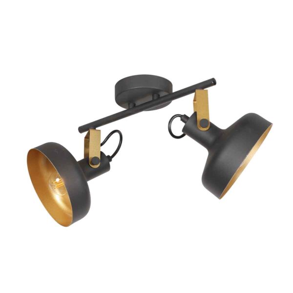 Industriële wandlamp metaal zwart Mexlite Prato - Image 2
