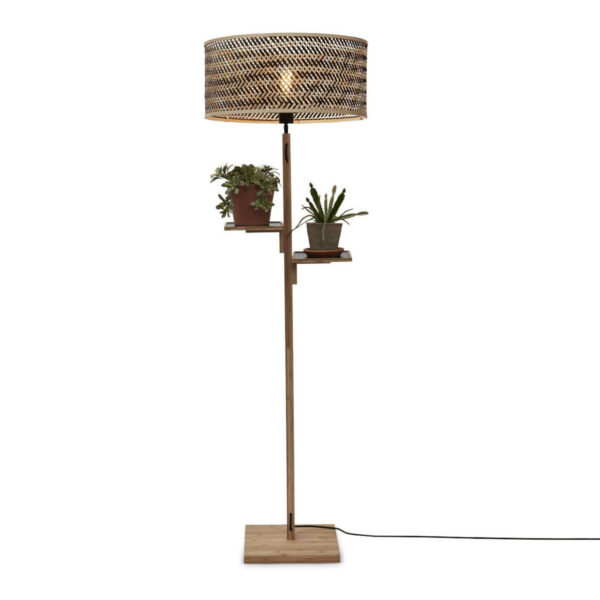 Bamboe naturel zwarte boheemse vloerlamp GOOD&MOJO Java