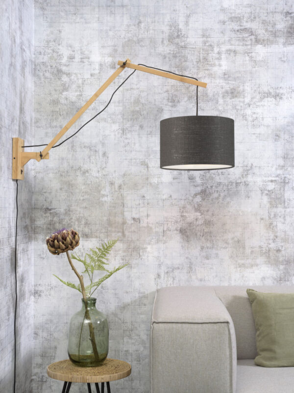 Donkergrijze wandlamp dubbelgewricht naturel GOOD&MOJO Andes - Image 5
