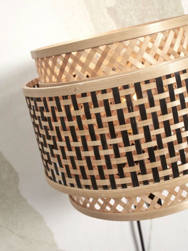 Bamboe bohemian wandlamp zwart naturel GOOD&MOJO Bhutan - Image 6