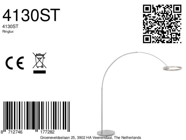Stalen metalen vloerlamp modern Steinhauer Ringlux - Image 15