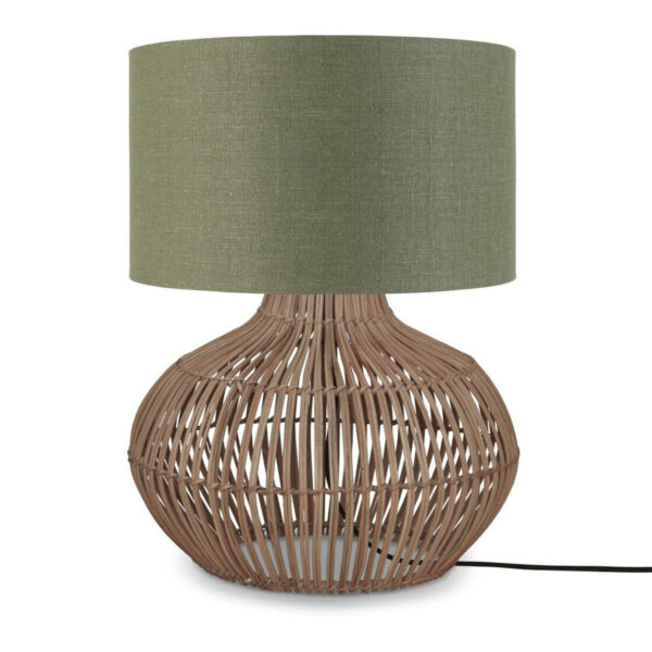 Tafellamp groen bohemian rotan linnen GOOD&MOJO Kalahari