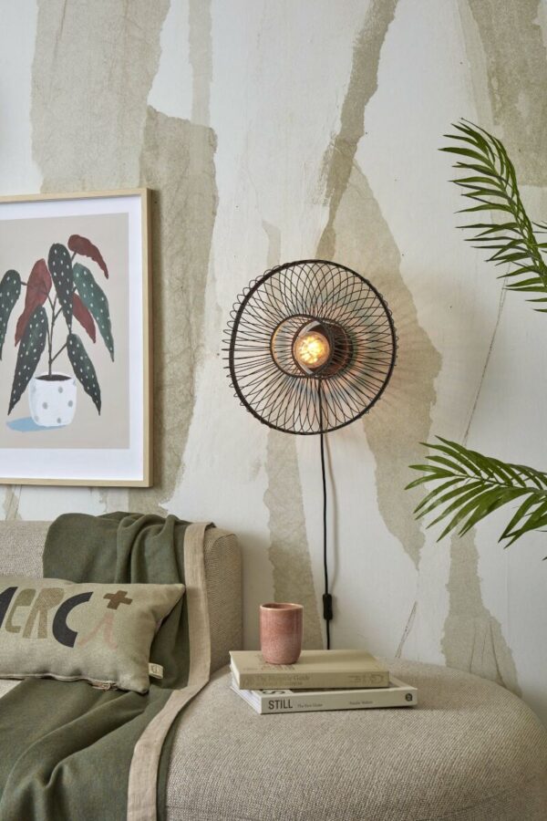 Zwarte bamboe oosterse wandlamp GOOD&MOJO Hokkaido - Image 2