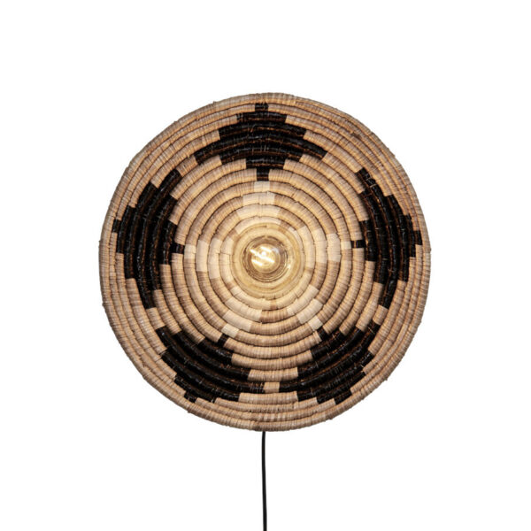 Bohemian zeegras wandlamp naturel/zwart GOOD&MOJO Andros
