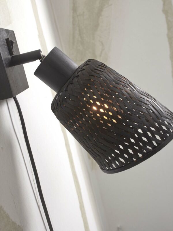 Zwarte wandlamp bohemien bamboe GOOD&MOJO Java - Image 4