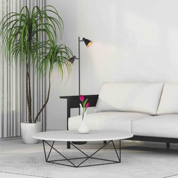 Metalen vloerlamp zwart retro Mexlite Oeroe - Image 3