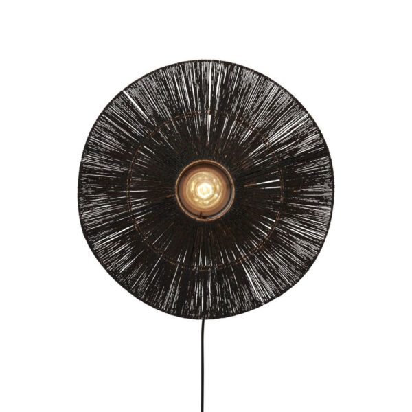 Boheemse zwarte wandlamp riet GOOD&MOJO Iguazu