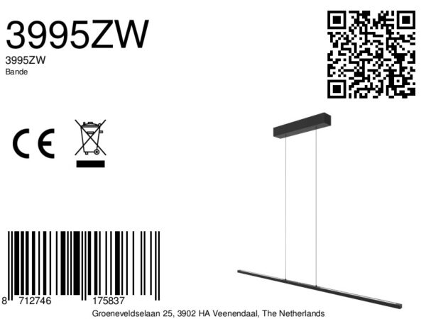Moderne zwart metalen hanglamp Steinhauer Bande - Image 8