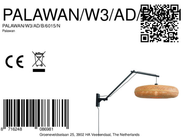 Boheemse wandlamp naturel zwart bamboe GOOD&MOJO Palawan - Image 10