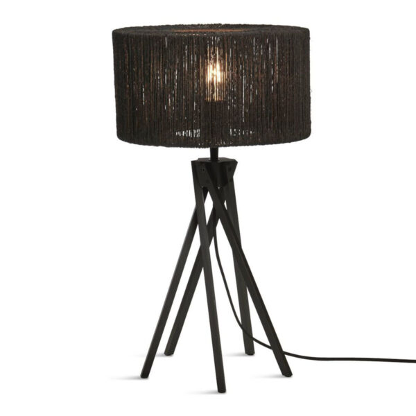 Bohemien tafellamp zwart bamboe-riet GOOD&MOJO Iguazu
