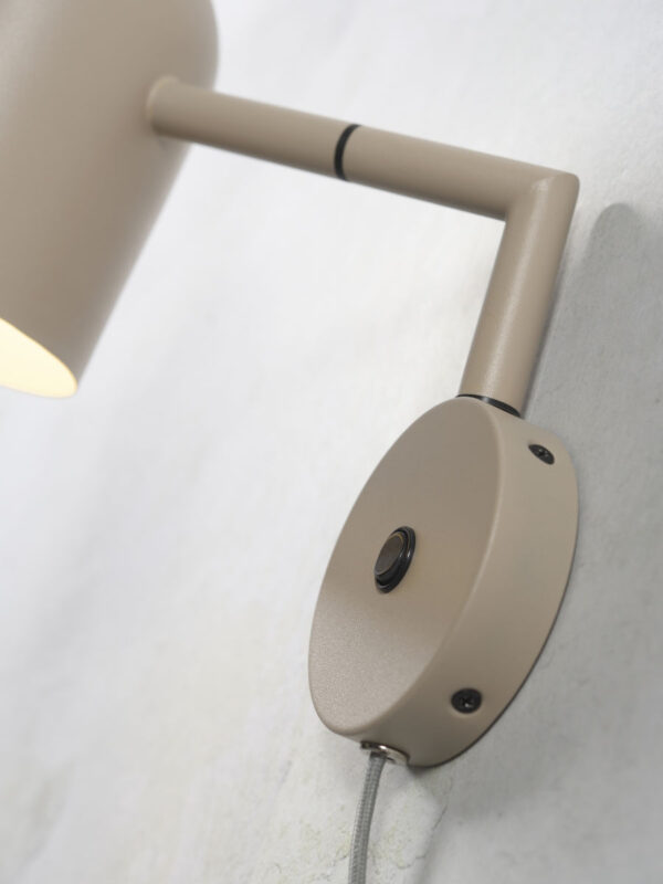 Bekervormige retro grijze wandlamp It's About RoMi Marseille - Image 3