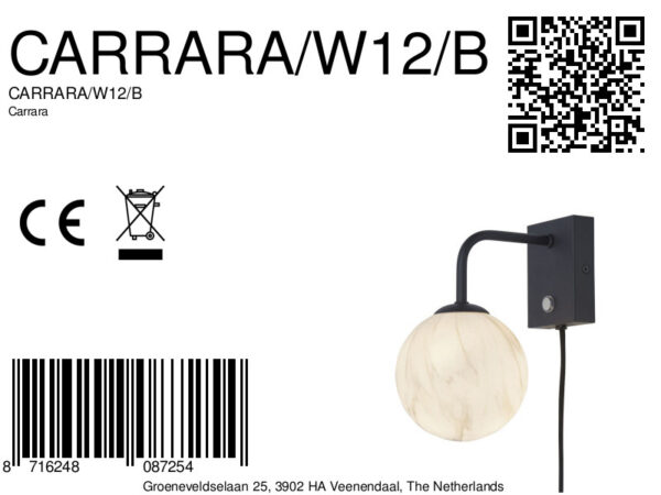 Zwarte wandlamp dessinbol gebogen It's About RoMi Carrara - Image 9