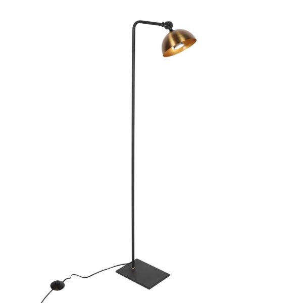 Retro zwarte vloerlamp bronze kap Steinhauer Pintino - Image 2