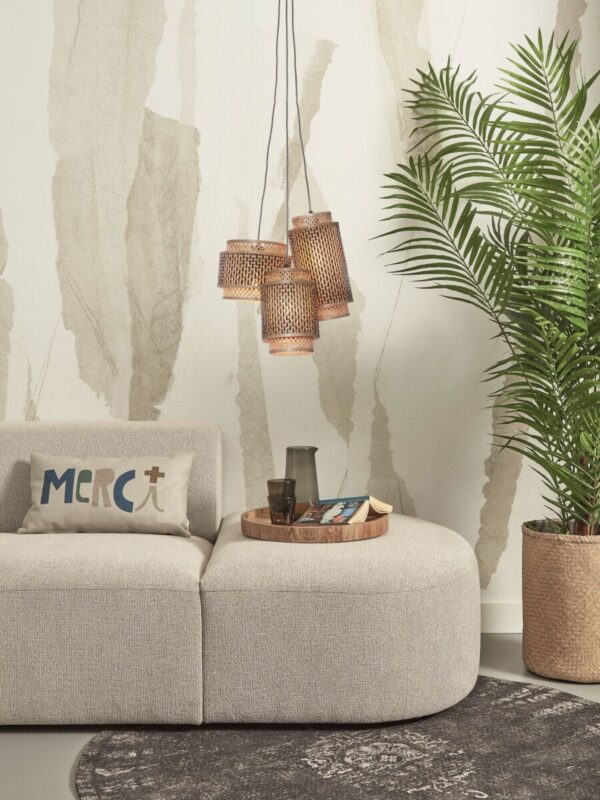 Hanglamp naturel zwart metaal bamboe boheems GOOD&MOJO Bhutan - Image 11