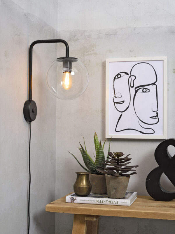 Metalen moderne wandlamp zwart It's About RoMi Warsaw - Image 2