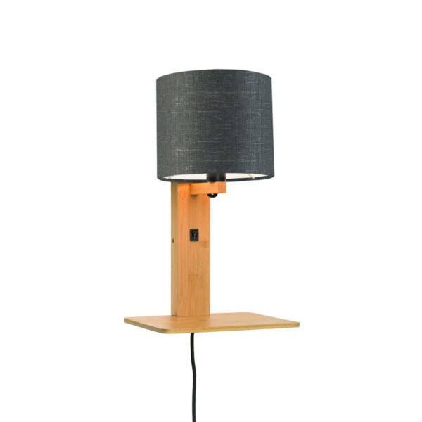 Donkergrijze plateau wandlamp naturel GOOD&MOJO Andes