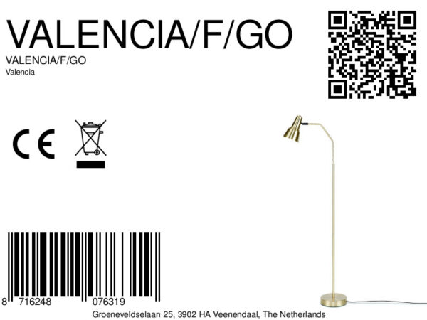 Gouden metalen retro vloerlamp It's About RoMi Valencia - Image 8