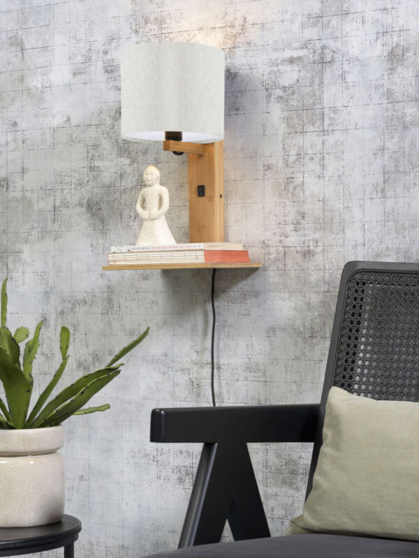 Witgrijze plateau wandlamp naturel GOOD&MOJO Andes - Image 2